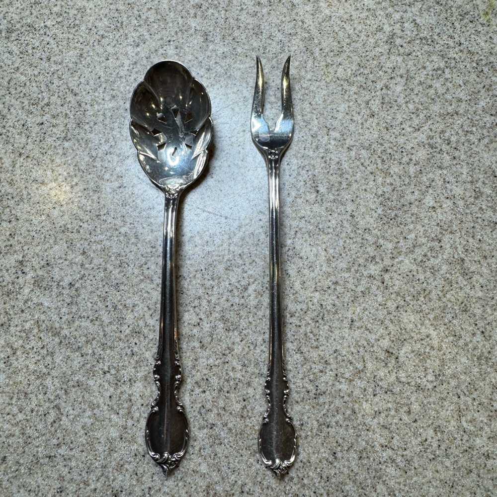 1847 Rogers Bros Reflections sugar sifter and pickle/olive fork